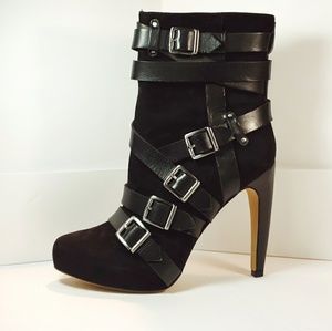 Sam Edelman Kenny Strappy Black Suede Boots